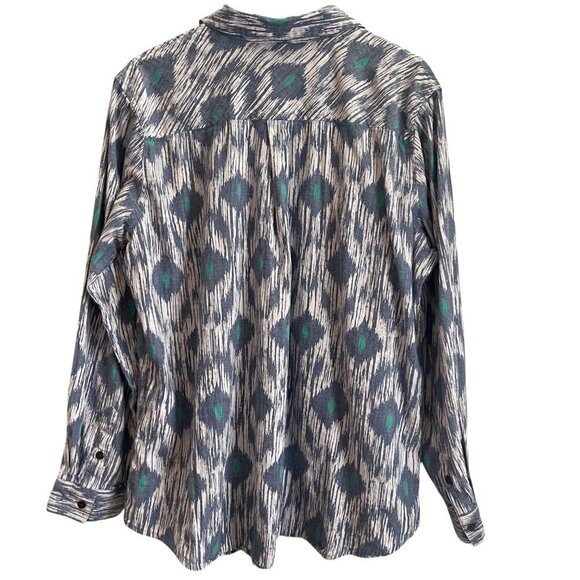 Ariat REAL Women Billie Jean Shirt Size XXL Western Aztec Ikat Farm Rodeo Ranch - Picture 2 of 10
